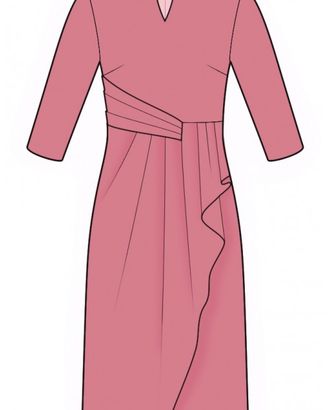 Выкройка: платье с отлетным полотнищем арт. ВКК-3241-1-ЛК0004990