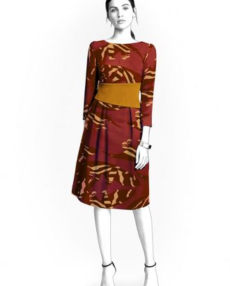 Выкройка: платье с декоративным поясом арт. ВКК-3458-1-ЛК0004998