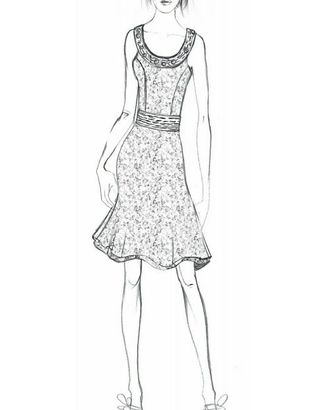 Выкройка: платье с круглой планкой арт. ВКК-2011-1-ЛК0002023