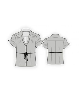 Выкройка: блузка с поясом арт. ВКК-1957-1-ЛК0004001