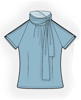 Выкройка: блузка с открытыми плечами арт. ВКК-412-1-ЛК0004057