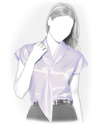 Выкройка: блузка с воротником-галстуком арт. ВКК-1959-1-ЛК0004075