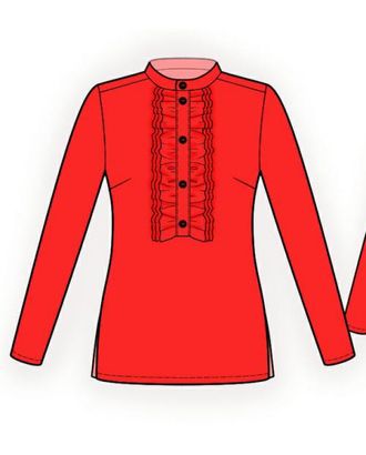 Выкройка: блузка с рюшей арт. ВКК-1465-1-ЛК0004076