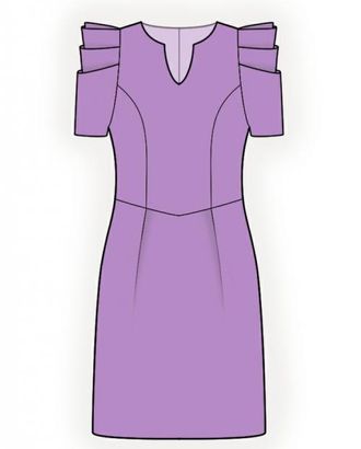 Выкройка: платье с декоративным рукавом арт. ВКК-2065-1-ЛК0004089