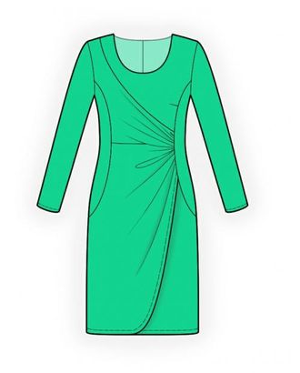 Выкройка: платье с драпировкой арт. ВКК-1921-10-ЛК0004094