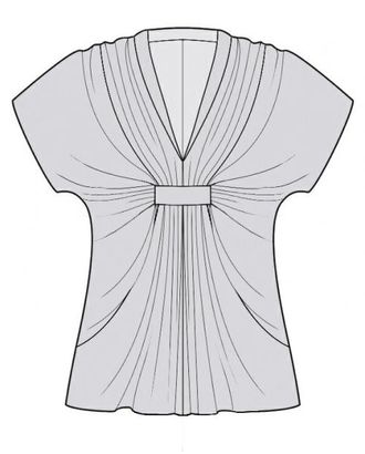 Выкройка: блузон с драпировкой арт. ВКК-1453-1-ЛК0004098