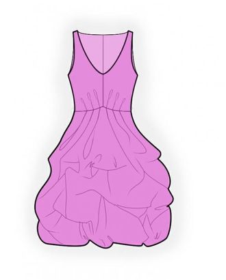 Выкройка: платье с пышной юбкой арт. ВКК-510-1-ЛК0004107