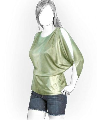 Выкройка: блузка с открытыми плечами арт. ВКК-2084-1-ЛК0004125