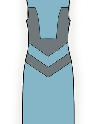 Выкройка: двухцветное платье арт. ВКК-1654-1-ЛК0004138