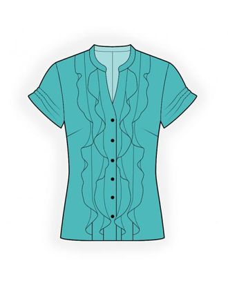 Выкройка: блузка с рюшами арт. ВКК-1420-1-ЛК0004196