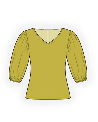 Выкройка: блузка с пышным рукавом арт. ВКК-1808-1-ЛК0004202