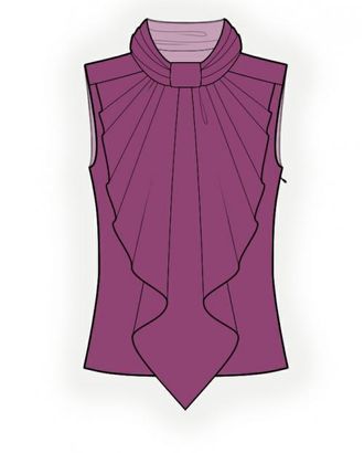 Выкройка: блузка с жабо арт. ВКК-728-1-ЛК0004297
