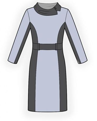 Выкройка: платье с поясом арт. ВКК-1393-1-ЛК0004323