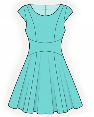 Выкройка: платье с фигурной вставкой арт. ВКК-1441-1-ЛК0004345