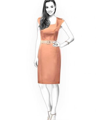 Выкройка: платье с воротником из рельефов арт. ВКК-1368-1-ЛК0004378