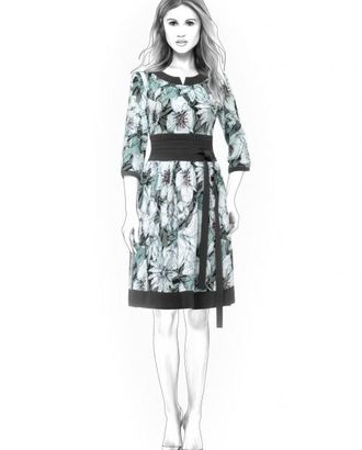 Выкройка: платье с контрастной отделкой арт. ВКК-549-1-ЛК0004432