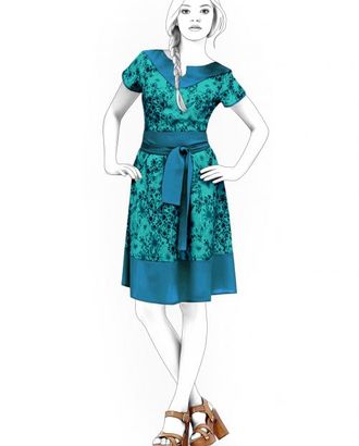 Выкройка: платье с коротким рукавом арт. ВКК-1903-1-ЛК0004454