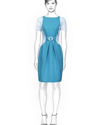 Выкройка: двухцветное платье с пряжкой арт. ВКК-652-1-ЛК0004458