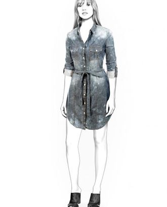 Выкройка: джинсовое платье-рубашка арт. ВКК-429-1-ЛК0004508