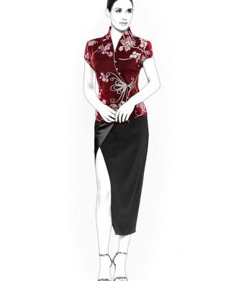 Выкройка: блузка в китайском стиле арт. ВКК-1446-1-ЛК0004516