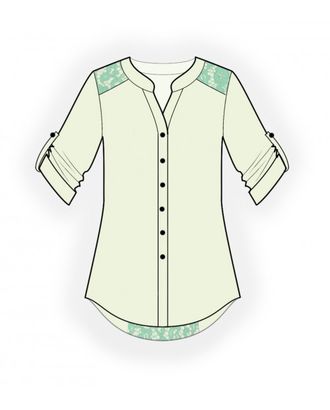 Выкройка: блузка с кружевом арт. ВКК-2759-8-ЛК0004892
