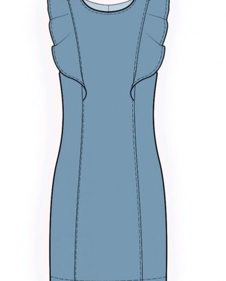 Выкройка: джинсовое платье с воланами арт. ВКК-2777-1-ЛК0004921