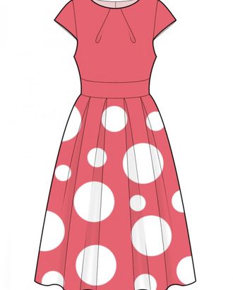 Выкройка: платье с вытачками в горловину арт. ВКК-2789-1-ЛК0004934