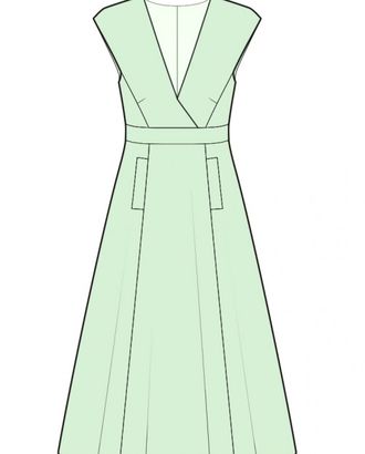 Выкройка: платье с глубоким вырезом арт. ВКК-2797-10-ЛК0004943