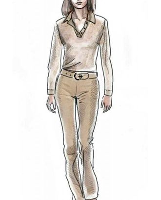 Выкройка: блузка с застежкой "поло" арт. ВКК-624-1-ЛК0005034