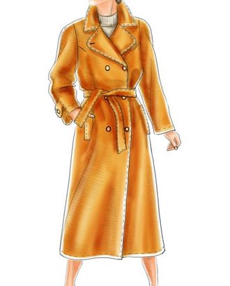 Выкройка: двубортное пальто с рукавом полуреглан арт. ВКК-1861-1-ЛК0005156