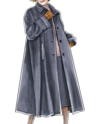Выкройка: пальто с рукавом полуреглан арт. ВКК-595-1-ЛК0005187