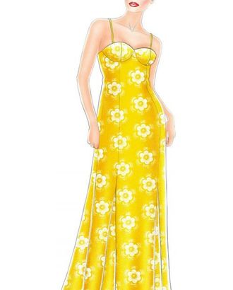 Выкройка: длинное желтое платье арт. ВКК-793-1-ЛК0005189
