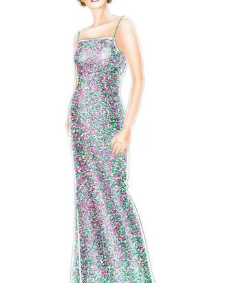 Выкройка: платье с пайетками арт. ВКК-1852-1-ЛК0005204