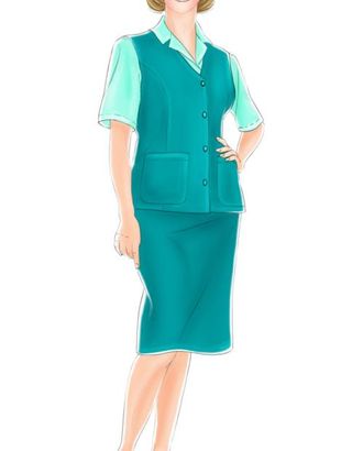 Выкройка: костюм для работников сферы услуг (юбка) арт. ВКК-407-1-ЛК0005221