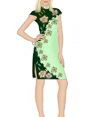 Выкройка: платье в китайском стиле арт. ВКК-966-1-ЛК0005331