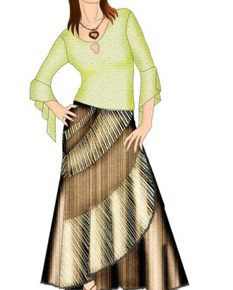 Выкройка: юбка с косыми рельефами арт. ВКК-926-1-ЛК0005356