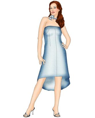 Выкройка: платье с декольте арт. ВКК-1404-1-ЛК0005357