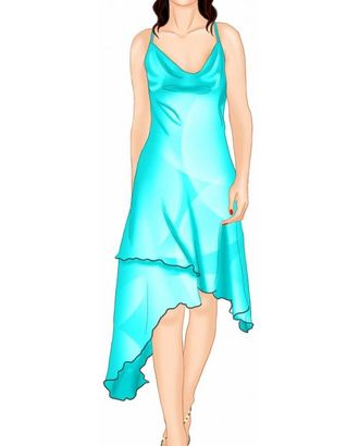 Выкройка: платье с асимметричным низом арт. ВКК-913-1-ЛК0005524