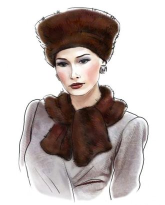 Выкройка: женская меховая шапка типа папахи арт. ВКК-787-10-ЛК0005576