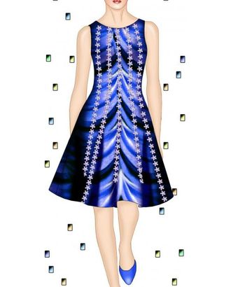 Выкройка: короткое платье с рельефами арт. ВКК-2051-1-ЛК0005581