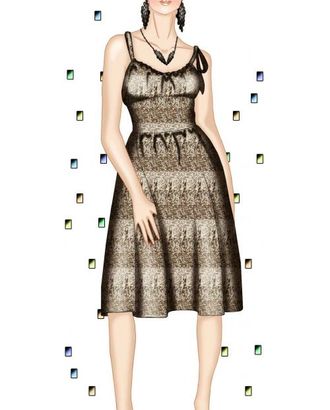 Выкройка: платье со сборенным лифом арт. ВКК-634-1-ЛК0005582