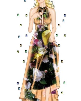 Выкройка: платье с воротником-стойкой арт. ВКК-1965-1-ЛК0005583