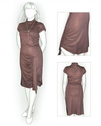 Выкройка: платье с драпированной юбкой арт. ВКК-1021-1-ЛК0005845