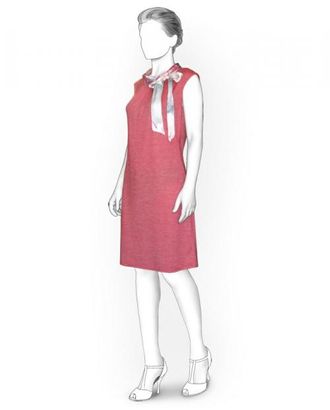 Выкройка: платье трикотажное с шелковым воротником арт. ВКК-933-10-ЛК0005872