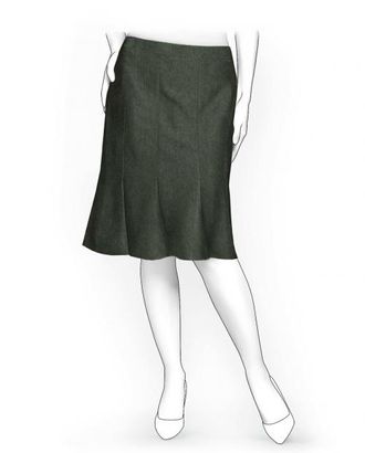 Выкройка: юбка с односторонним клином арт. ВКК-435-1-ЛК0005933