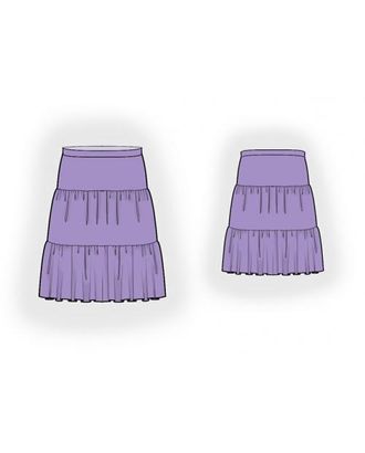 Выкройка: юбка со сборкой арт. ВКК-1534-1-ЛК0005973