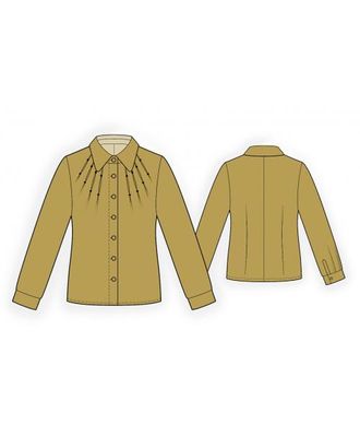Выкройка: блузка с вытачкой лучами арт. ВКК-769-1-ЛК0005988