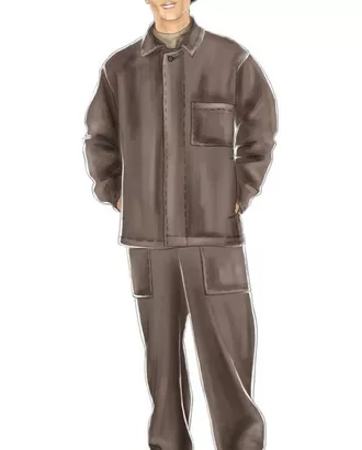 Купить Выкройка: костюм кислотнозащитный мужской (брюки) арт. ВКК-1493-1-ЛК0006035 оптом в Казахстане
