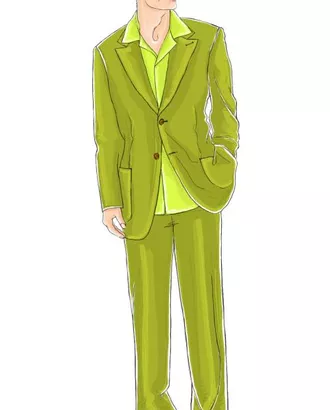 Купить Выкройка: оливковый костюм (брюки) арт. ВКК-1891-1-ЛК0006051 оптом в Казахстане