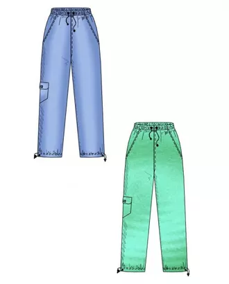 Купить Выкройка: спортивные брюки с отрезным бочком арт. ВКК-378-1-ЛК0006111 оптом в Казахстане
